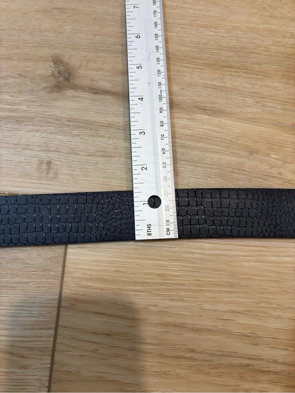 johnnie-O Belt Mens 40 Lizard Embossed Leather Gray Made in USA